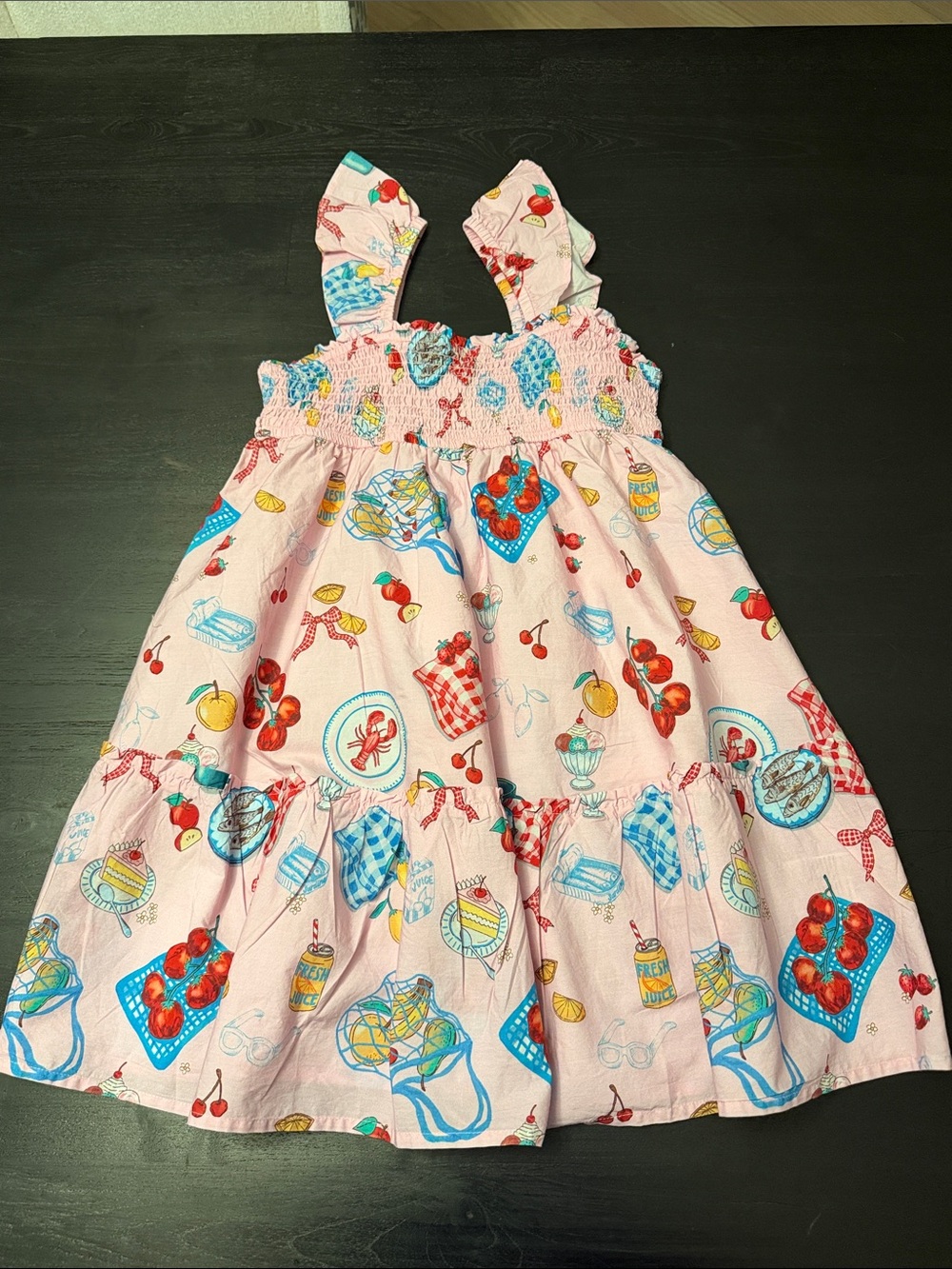 Cotton On Pink Cherry & Apples Girls' Sundress size 9-10 - no tags - Never worn